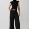 Pantalón de traje de pierna ancha Arlo – Negro Pantalón de traje de pierna ancha Arlo – Negro