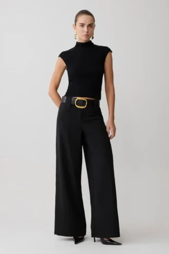 Pantalón de traje de pierna ancha Arlo – Negro