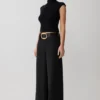 Pantalón de traje de pierna ancha Arlo – Negro Pantalón de traje de pierna ancha Arlo – Negro