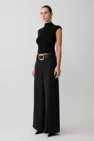 Pantalón de traje de pierna ancha Arlo – Negro