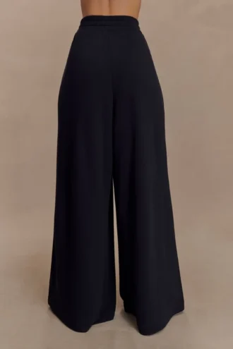 Pantalón jogger ancho fruncido Aspen – Negro