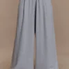 Pantalón jogger Aspen fruncido de pierna ancha – Gris claro jaspeado Pantalón jogger Aspen fruncido de pierna ancha – Gris claro jaspeado