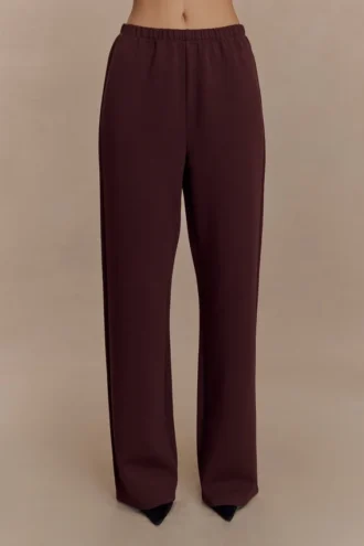 Pantalón jogger de pierna recta August – Chocolate