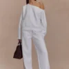 Pantalón jogger de pierna recta August – Marfil Pantalón jogger de pierna recta August – Marfil