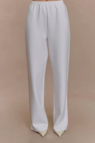 Pantalón jogger de pierna recta August – Marfil