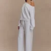 Pantalón jogger de pierna recta August – Marfil Pantalón jogger de pierna recta August – Marfil