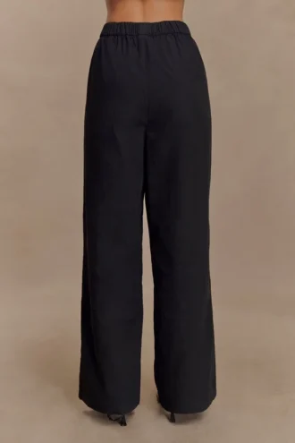 Pantalones anchos de algodón Campbell – Negro