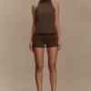 Pantalones cortos con vuelta Birdie – Chocolate Pantalones cortos con vuelta Birdie – Chocolate