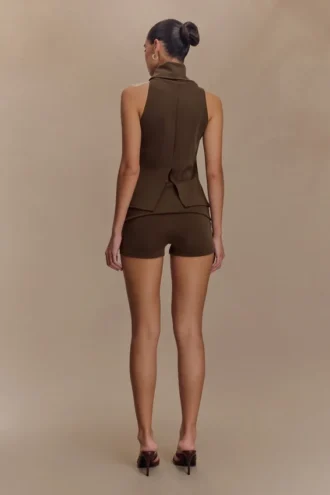 Pantalones cortos con vuelta Birdie – Chocolate