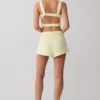 Pantalones cortos de algodón Josephine con cinturilla – Limón Pantalones cortos de algodón Josephine con cinturilla – Limón
