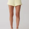 Pantalones cortos de algodón Josephine con cinturilla – Limón Pantalones cortos de algodón Josephine con cinturilla – Limón