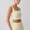 Pantalones cortos de algodón Josephine con cinturilla – Limón Pantalones cortos de algodón Josephine con cinturilla – Limón