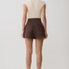 Pantalones cortos de cintura alta Alden – Chocolate Pantalones cortos de cintura alta Alden – Chocolate