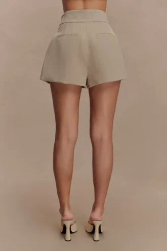Pantalones cortos de cintura alta Alden – Pebble