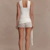 Pantalones cortos de croché Liora con superposición de punto – Marfil Pantalones cortos de croché Liora con superposición de punto – Marfil