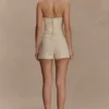 Pantalones cortos de Denim con bordados Ebony – Crema