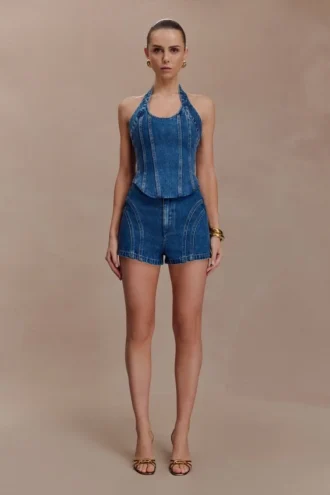 Pantalones cortos de denim Meadow – Azul oscuro Pantalones cortos de denim Meadow – Azul oscuro