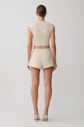 Pantalones cortos de lino Anahita – Natural