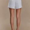 Pantalones cortos de lino con cinturón Scout – Blanco