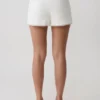 Pantalones cortos de lino Melody con encaje – Blanco