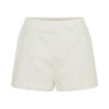 Pantalones cortos de lino Melody con encaje – Blanco