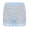 Pantalones cortos de punto de ganchillo Aeline – Azul cielo