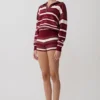 Pantalones cortos de punto Philly Stripe – Burdeos/Crema Pantalones cortos de punto Philly Stripe – Burdeos/Crema