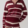 Pantalones cortos de punto Philly Stripe – Burdeos/Crema Pantalones cortos de punto Philly Stripe – Burdeos/Crema