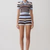 Pantalones cortos de punto Philly Stripe – Chocolate/Azul Pantalones cortos de punto Philly Stripe – Chocolate/Azul