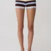 Pantalones cortos de punto Philly Stripe – Chocolate/Azul Pantalones cortos de punto Philly Stripe – Chocolate/Azul