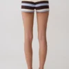 Pantalones cortos de punto Philly Stripe – Chocolate/Azul Pantalones cortos de punto Philly Stripe – Chocolate/Azul
