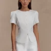 Pantalones cortos de satén Anne – Blanco Pantalones cortos de satén Anne – Blanco