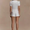 Pantalones cortos de satén Anne – Blanco Pantalones cortos de satén Anne – Blanco
