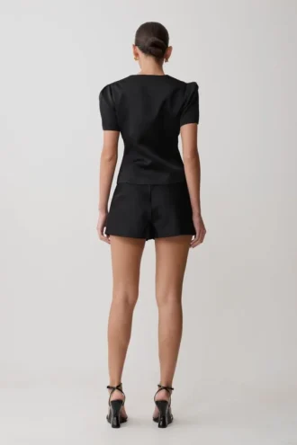 Pantalones cortos de satén Anne – Negro Pantalones cortos de satén Anne – Negro