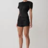 Pantalones cortos de satén Anne – Negro Pantalones cortos de satén Anne – Negro