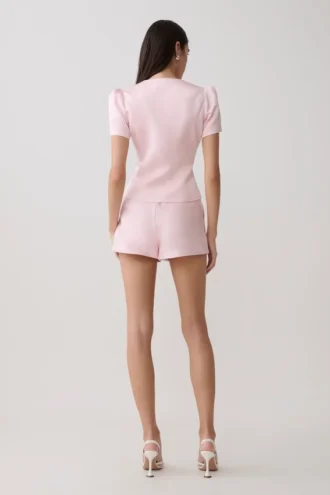 Pantalones cortos de satén Anne – Rosa pálido Pantalones cortos de satén Anne – Rosa pálido