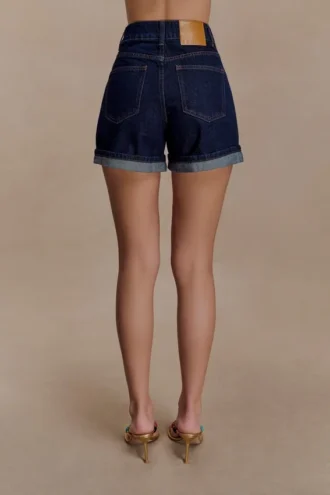 Pantalones cortos Denim con puños Carlene – Azul índigo Pantalones cortos Denim con puños Carlene – Azul índigo