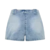Pantalones cortos Denim de talle medio Erin – Azul claro lavado Pantalones cortos Denim de talle medio Erin – Azul claro lavado