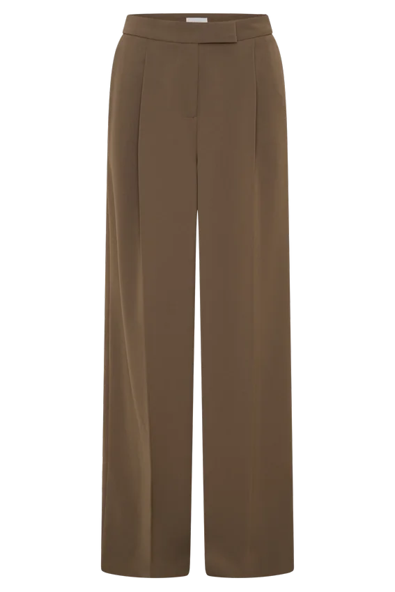 Pantalones de corte ancho Faith Suiting – Marrón cacao Pantalones de corte ancho Faith Suiting – Marrón cacao
