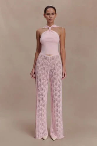 Pantalones de croché Glinda – Rosa bebé