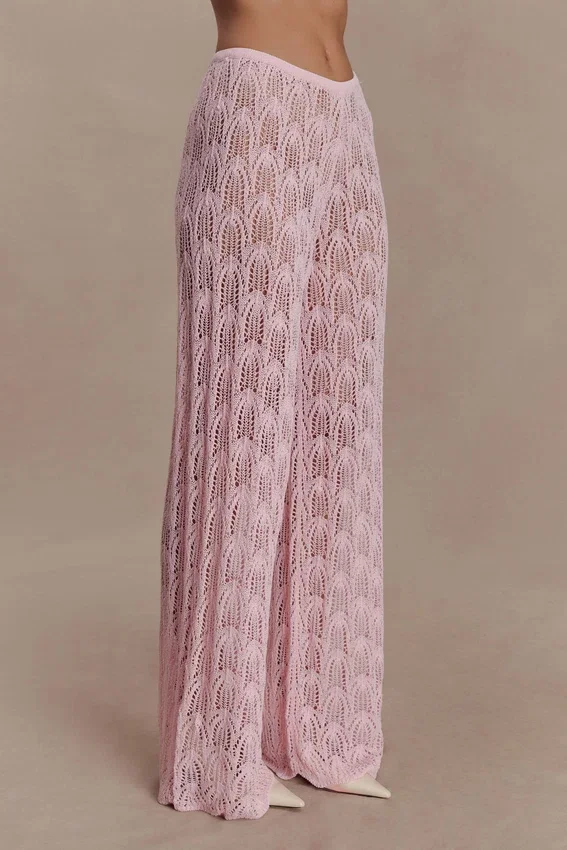 Pantalones de croché Glinda – Rosa bebé Pantalones de croché Glinda – Rosa bebé