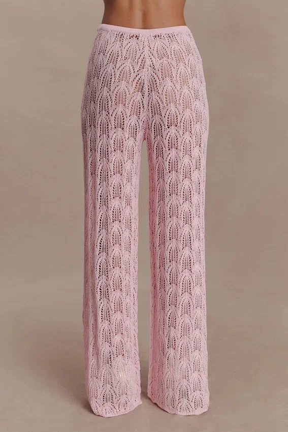 Pantalones de croché Glinda – Rosa bebé Pantalones de croché Glinda – Rosa bebé