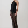 Pantalones de encaje de pierna ancha Theodosia – Negro
