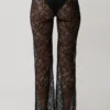 Pantalones de encaje de pierna ancha Theodosia – Negro