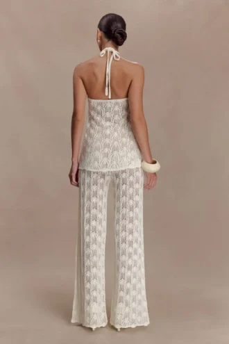 Pantalones de ganchillo Glinda – Marfil