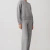 Pantalones de pierna ancha de punto Evan – Gris jaspeado Pantalones de pierna ancha de punto Evan – Gris jaspeado