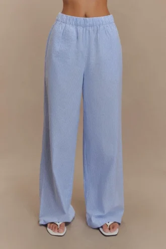 Pantalones de pierna ancha Hansen – Rayas diplomáticas azules