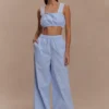 Pantalones de pierna ancha Hansen – Rayas diplomáticas azules