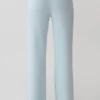 Pantalones de pierna recta con cintura de ganchillo Miley – Azul aguamarina claro