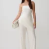 Pantalones de pierna recta de mezcla de seda Kayla – Marfil Pantalones de pierna recta de mezcla de seda Kayla – Marfil